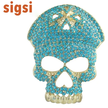 100 kozarcev modi prilagojene nakit glod prekrita nosorogovo crystal skull masko broška pin za halloween party