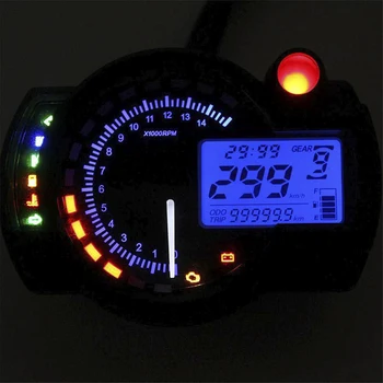 15000rpm Motocikel Univerzalno LCD Digitalni merilnik Hitrosti merilnik vrtljajev Merilnika prevožene poti
