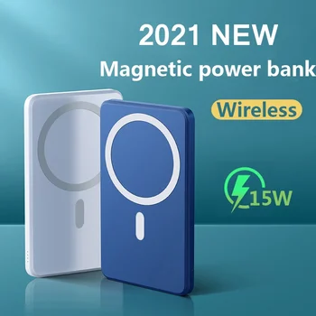 15W Hitro Polnilnik Mobilnega Telefona Zunanje Baterije 2021 NOVO 10000mAh Prenosni Brezžični Moči Banke Za Iphone 12 13 Pro Max