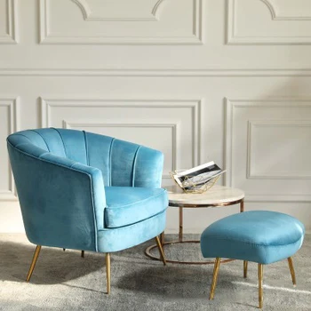 2020 najbolj priljubljenih sodoben design, kovinske žamet enojni kavč, stol z naslonom udoben stol za apartma dnevna soba
