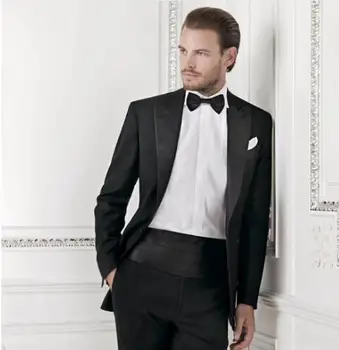 2022 se najbolje Prodajajo po Meri Narejene 2 kos Moške Obleke Slim Fit Terno Masculino Tuxedos Za Moške Jopič Najboljši Človek 2pieces (Suknjič+Hlače+Kravato)