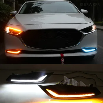 2pcs DRL za Mazda 3 axela 2019 2020 12V LED avto DRL Vožnje dnevnih luči za meglo svetilko z zatemnitev vključite Signal Rele slog