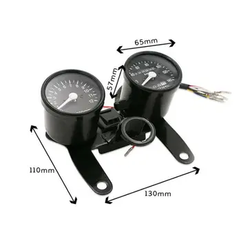 2x Motocikel Spremenjen LED merilnik Hitrosti, Števec kilometrov Tahometer Merilnik Za CG 125