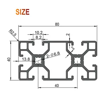4080L Aluminijast Profil Standard EN Oklepajih DIY Industrijske AL Ekstrudiranje Svetlobe Slog CNC 3D DIY Tiskalnik Delovno Gradbeništvo