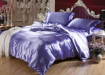 7pcs Modra Vijolična Svilena Posteljnina nabor Saten listov Super kralj in kraljica polno twin velikost rjuhe kritje posteljo stanja odeja bedspread narejena po Meri