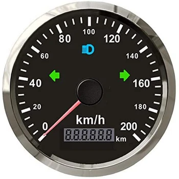 85mm GPS merilnik Hitrosti 200Km/H LCD-Zaslon Tahometer 12V 24V Z Rdečo Osvetlitev števca prevožene poti za motorna kolesa, ATV Čoln