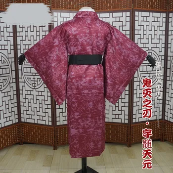 Anime Demon Slayer Kimetsu ne Yaiba Uzui Tengen Cosplay Kostum Cvet Ulici Kimono Enotno Halloween Obleko Za Odrasle Nova
