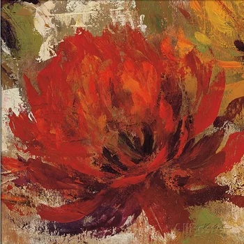 Cvet Oljna slika na spletu Ognjeno Dahlias Silvia Vassileva Slikarsko Platno Sodobne umetnosti Soba dekor Visoko kakovostnih Ročno poslikane