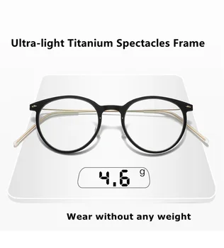 Danska Blagovna Znamka Očala 6537 Retro Krog Titana Očal Okvir Moških Ne Vijak Ultralahkih Obravnavi Žensk Recept Za Očala