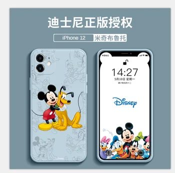 DISNEY Mickey silikonsko ohišje za iPhone 11 Pro Xs Max iPhone SE 2020 6 6S 7 8 Plus Uradni Tekoče Silicij 360 Polno Kritje