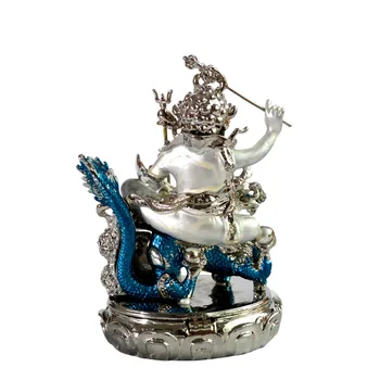 Feng Shui Bejeweled Bela Dzambhala Kip In Kiparska Umetnost Buda Figur Doma Dekor Dnevna Soba Accessorie Ornament Notranjost