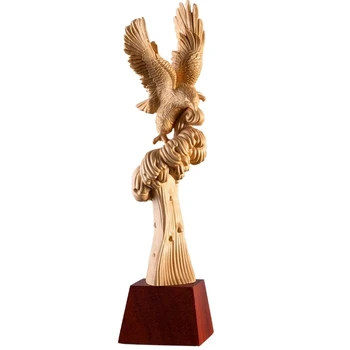 Flying Eagle 29 cm Hinoki Lesa Carvinga Obrtni Urad Ustvarjalno Dekoracijo Okraski Moški Darilo