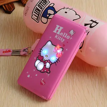 Hello Kitty Risanka Srčkan Otrok, Študent Mobilni Telefon, Ultra-tanek Flip Dekle Gumb Mobilne Backup Telefon, Mini