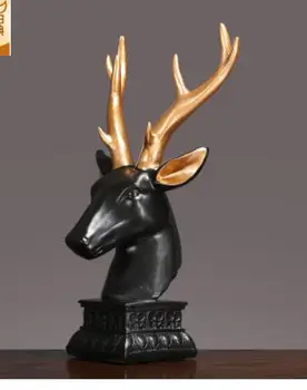 Jelena glavo dekorativne umetnosti in obrti evropskem slogu, jelena model gospodinjstvu TV omara mehko dekoracijo Živali domov Kip umetnosti