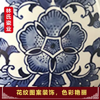 Jingdezhen Keramični Novi Kitajski Modri in Beli Trak je Prilagodil Cvetlični Aranžma Vaze in Cvetlični Okraski