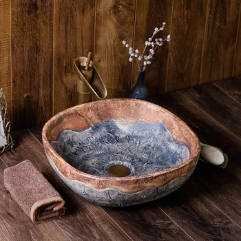 Jingdezhen nov slog kopalnica keramika ročno pranje bazena za dom