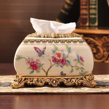 Keramični tkiva škatle poročna darila Evropske pastorala slog papirja, brisače za gospodinjstvo okraski poroko sobe