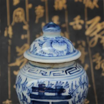 Kitajska Stare Porcelana Modre In Bele Porcelanaste Dvojno Srečo Besedo Jar