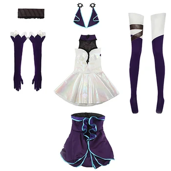 LoL Temno Državnega Syndra Suho Rose Cosplay Kostum Za Žensko Obleko, Rokavice Socking Halloween Carnival Obleko