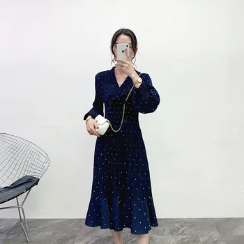 Miyake Naguban Polka Dot Obleko 2020 Pomlad Novih Izdelkov Svoboden In Plus-velika Pleat obleka Ženske 's Fashion Znanja vestido ženske