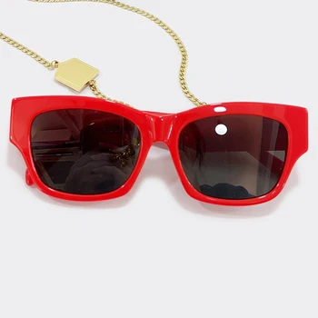 Moda Gradient Sončna Očala Ženske Oversize Kvadratnih Verige Sončna Očala Ženski Vožnje Očala Oculos De Sol