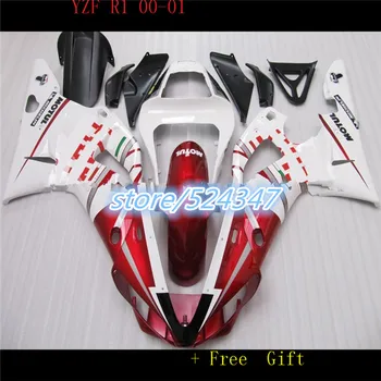 Nn-Rdeče sijajna bela bodyworks EXUP za R1 fairings 2000 2001 yzf 1000 YZF R1 00 01 plastičnih delov telesa za Yamaha