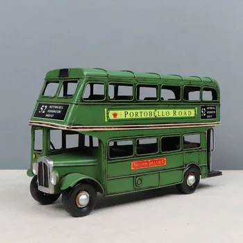 Nostalgičen spomin na Dvojno Plast Avtobus Dom Dekoracija dodatna Oprema Ustvarjalne Retro Avto Okraski Miniaturni model, Naslonjač Študija Soba Decors