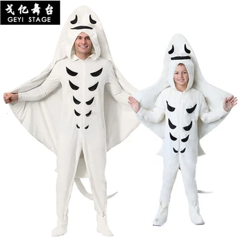 Novo otrok kombinezon, cosplay shark obleko fazi kostum Halloween obleke božič onesie rekviziti za odrasle kombinezon