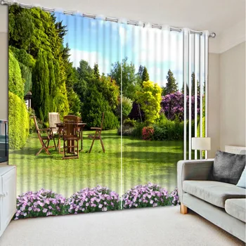 Novo Romantično Fotografijo Prilagodite velikost 3D zavese gozdni vrt po meri zavese dom in dekor zavesa, za življenje
