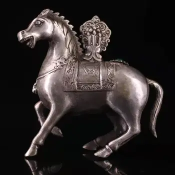 Poroka dekoracija Zbiranje čiste pozlačenega srebra vdelan draguljev in dobili bogate takoj Konj kip