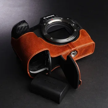 Pravega Usnja Pol Primeru Fotoaparata Pokrov za Canon EOS R Z Odprtino pokrov Baterije