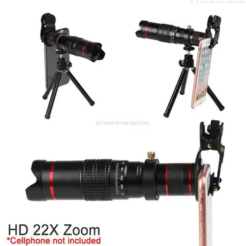Prenosni HD 4K 22x Zoom Mobilni Telefon Teleskop Objektiv Telefoto Lente Za Huawei Pro L G Pametni telefon Kamero, s Stojalom in Vrečko Kit