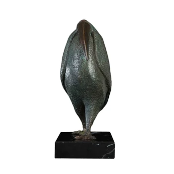 Puffin Figur Skulpturo Bronaste Zelena Seafowl Živali Kip Letnik Ptica Umetnine za Dnevna Soba Dekor