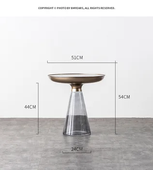 Razkošje svetlobe, kaljeno steklo mizico Nordijski krog pregledni strani in post-moderno visoko in nizko kombinacijo mizico