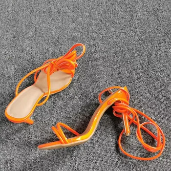 SHOFOO čevlji,Lep modni ženski sandali, lak usnje, približno 11 cm visoko peto sandali, ženske sandale, banket čevlji.