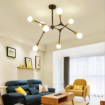 Skandinavski slog, dnevna soba svetilke postmoderni minimalističen kovanega železa jedilnico lestenec, spalnica ustvarjalne osebnosti