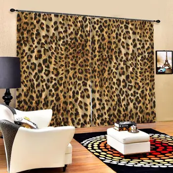 Sodobna Moda Seksi Leopard Tiskanja Tuš Zavesa Tiskanja Dnevna Soba, Spalnica Okno Plošča Okna Zavese, Draperije