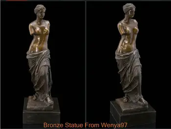 SS Art Deco Kiparstvo Afrodite Zlomljene Roke Ženska, Nag Bronasti Kip Podpisan