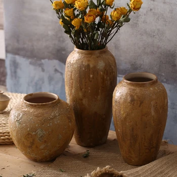Starinsko Nordijska Cvet Vazo Visok Retro Velika Miza Keramične Vaze, Minimalističen, Dnevna Soba Dekoracje Ne Pokoju Doma Dekoracijo 60HP