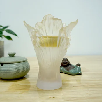 Stekla Pot Namizje Luxury Obesek Crystal Umetnosti Arabski Doma Dekoracijo Orientalski High-end Rose Cvet Design Vaza Cvetlični lonček Obarvanih