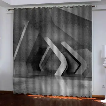Tri-dimenzionalni prostor zavese Priljubljena sodobno minimalistično 3d zavese črne in bele zavese blackout zavese
