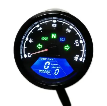 Univerzalni Digitalni Motocikel LCD Zaslon merilnik Hitrosti, Števec kilometrov Techometer Merilnik Dvojno Hitrost