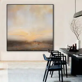 Velike Abstraktne slike na Platno Sunrise Krajine Oljna slika Ocean Umetnosti Morju Slikarstvo Nebo Slikarstvo Wall Art Urad Dekor