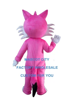 Vijolična fox maskota kostum roza fox maskota po meri risani lik, cosplay velikost odraslih pustni kostum 3543