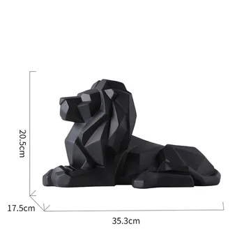 WU CHEN LONG Nordijska Geometrijske Origami Levji Kralj Kip Smolo Obrti Živali Lev Umetnosti Kiparstvo Dom Dekoracija dodatna Oprema R60