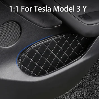 Za Tesla Model 3/Y 2021 Vrata Avtomobila Pokal PU Mat Vrata Reže Pad Škatla za Shranjevanje Mat Vratca Strani Organizatorja 4Pcs/Set