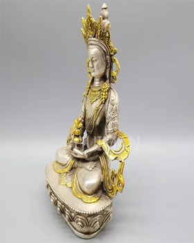 Zbiranje Kitajska Fine Izdelave Cupronickel Gilding Kiparstvo Guanyin Buda Kovinske Obrti Doma Dekoracijo#2